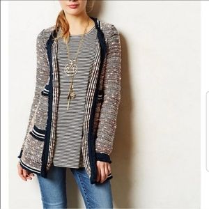 Anthro Moth Grafton fringe open knit cardigan